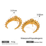 Boucles d'oreilles puces Double-C avec zirconium, acier inoxydable