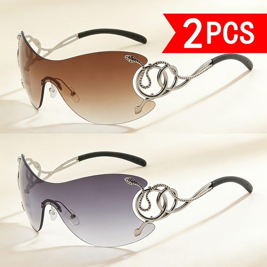 Two Great Value Combo Packs New Large-sized Women's Frameless Stylish Glasses with Trendy