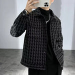 Blazer slim-fit da uomo a motivo pied-de-poule