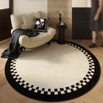 Tappeto rotondo in stile vintage francese