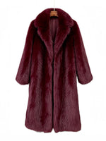 Women's Long Winter Coat with Notch Lapel