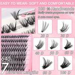 Lash Cluster Kit, 640 stuks, 9-16mm D-krul