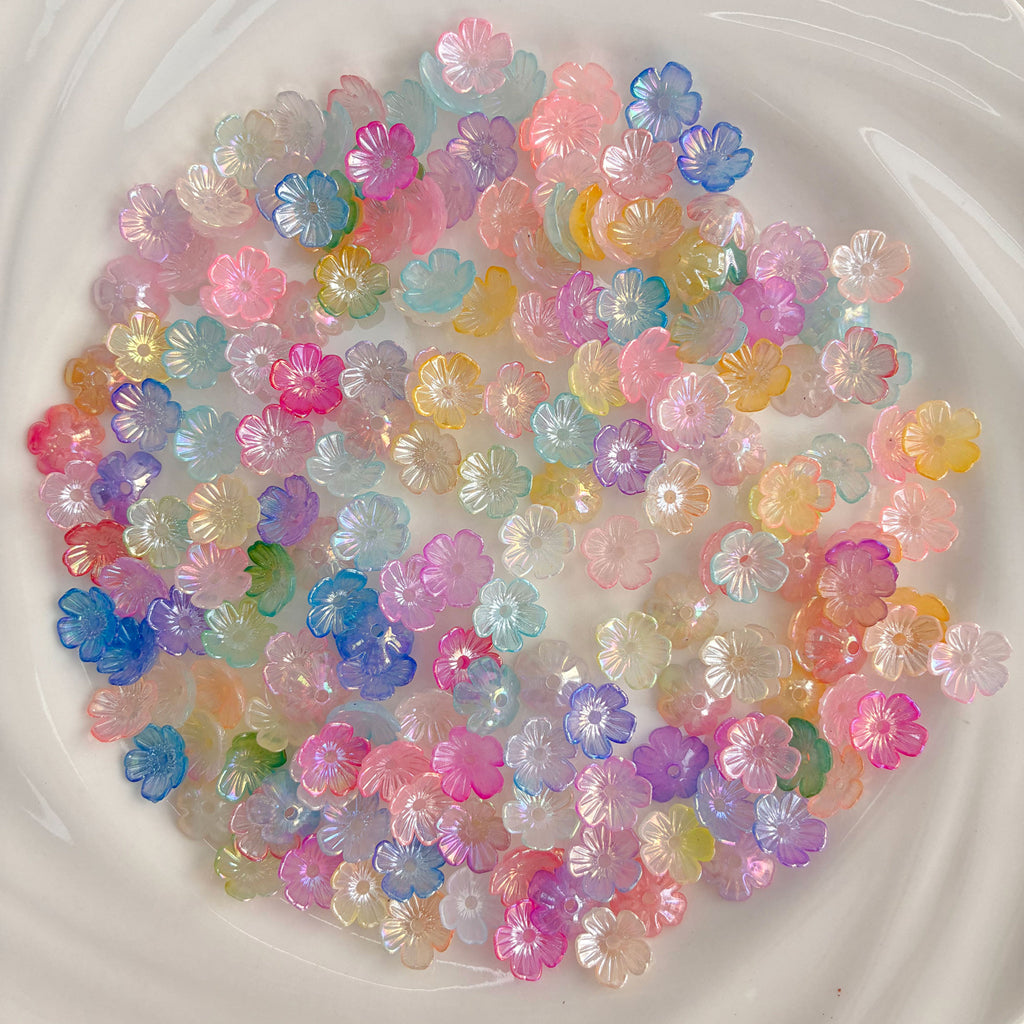 Irisierende Acryl-Blumenperlen zur Schmuckherstellung