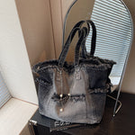 Versatile High-capacity Minimalist Ombre Denim Shoulder Bag