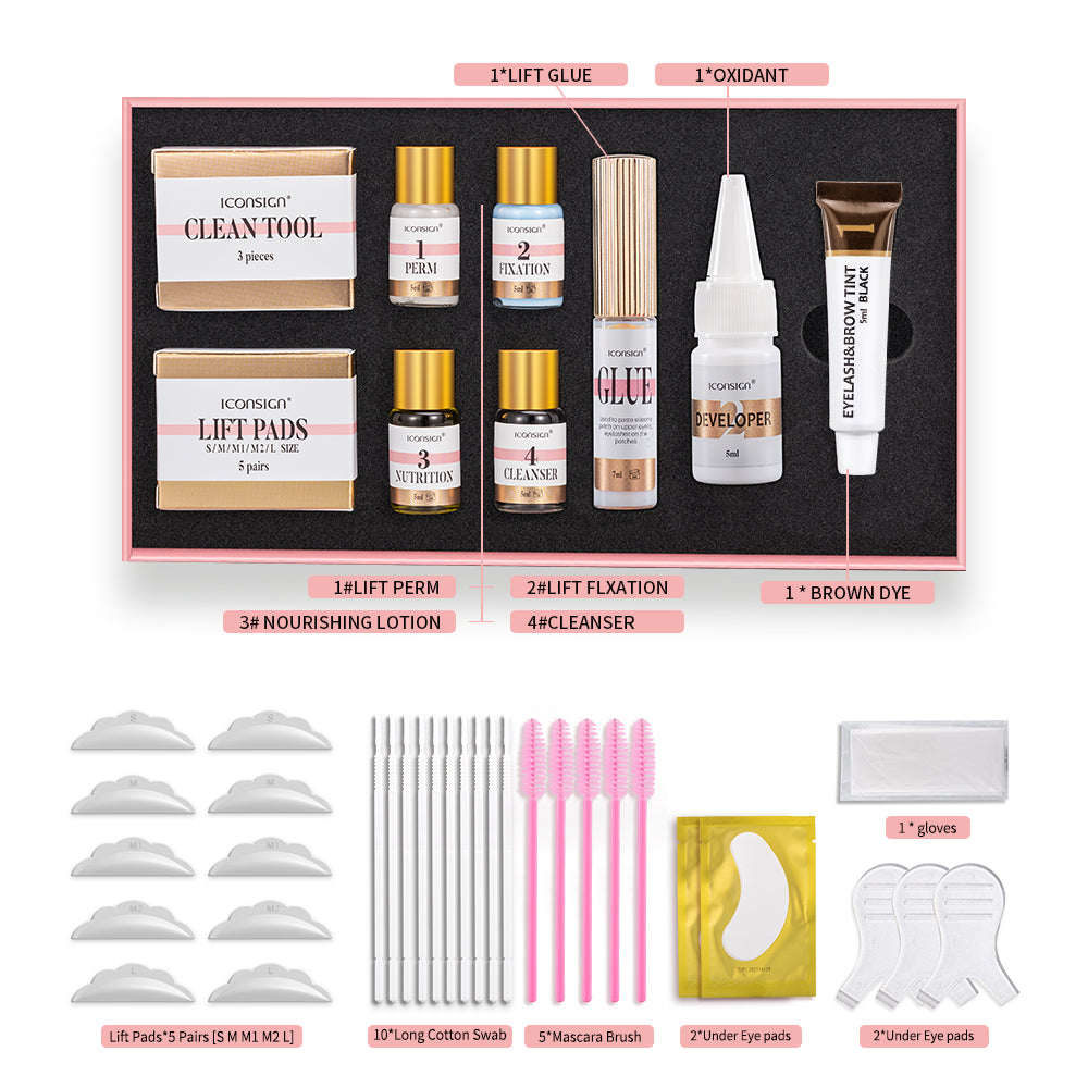 Kit de Lifting de Pestanas e Tintura de Sobrancelhas, 2 em 1