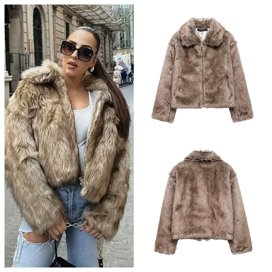Women's Vintage Faux Fur Jacket