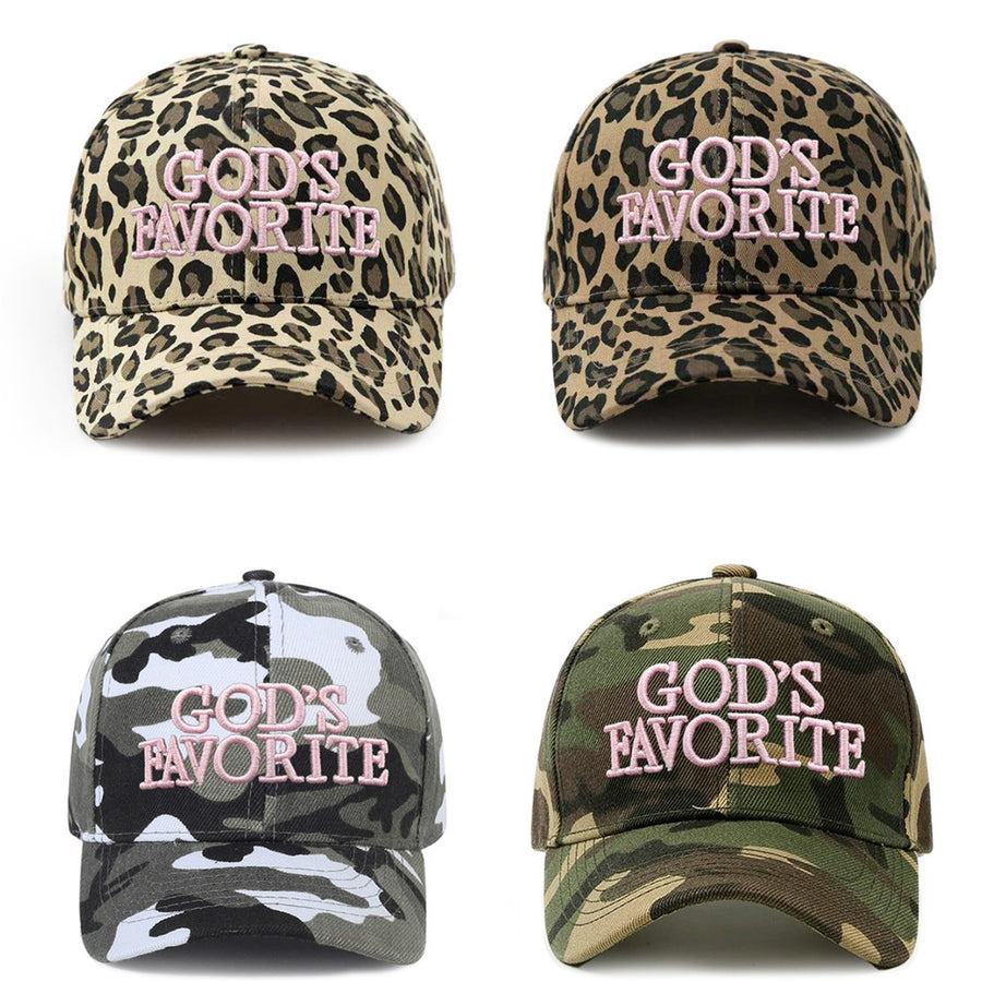 Embroidered Leopard-Print Baseball Cap