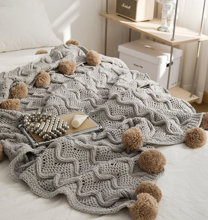 Nordic Knitted Chenille Blanket