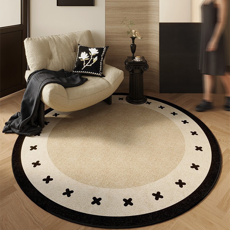 Tappeto rotondo in stile vintage francese