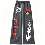 Streetwear Wide-Leg Draped Trousers