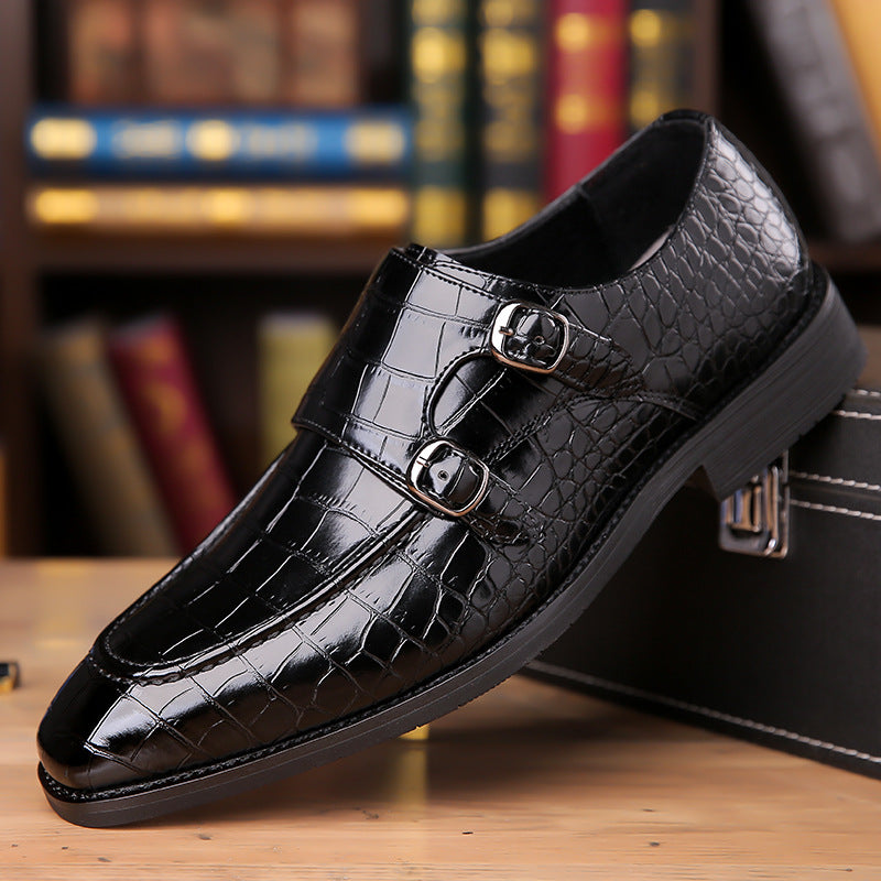 Mocassins à motif crocodile avec boucle pour homme