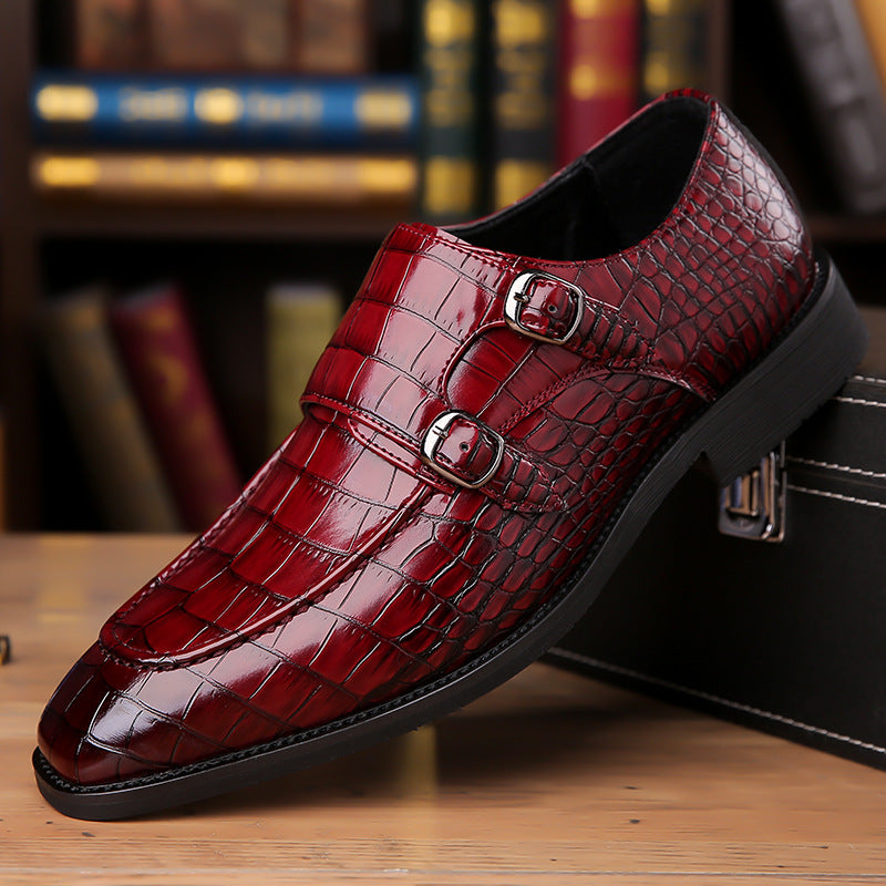 Mocassins à motif crocodile avec boucle pour homme