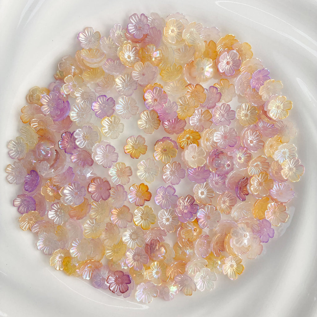 Irisierende Acryl-Blumenperlen zur Schmuckherstellung