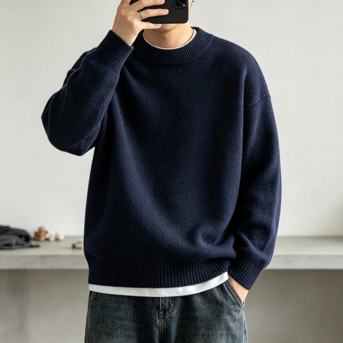 Warm Knit Crewneck Sweater