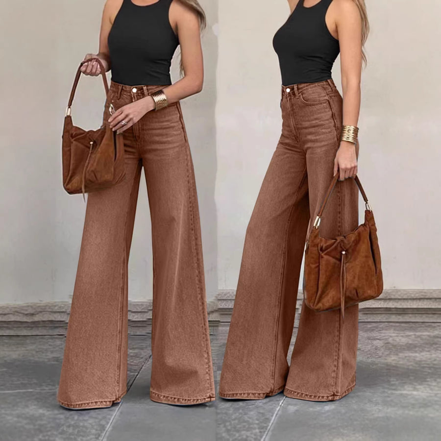 Jeans a gamba larga elasticizzati