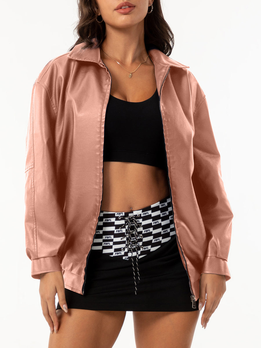 Women's Oversized Leather Jacket