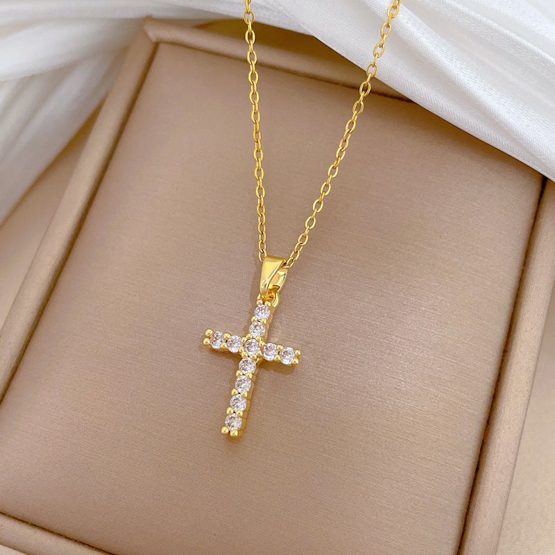 Zirkonia kruishanger-ketting