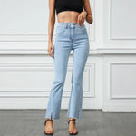 Fashion, Amazon-style, Trendy, and Unique Tk Women's Denim Pants with a Slit