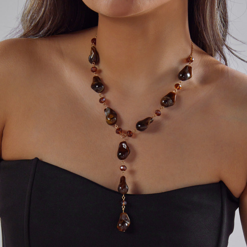 Geometric Irregular Resin Mosaic Necklace