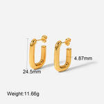 Boucles d'oreilles puces Double-C avec zirconium, acier inoxydable