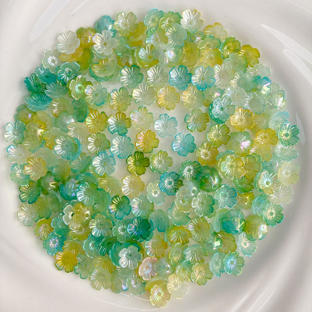 Irisierende Acryl-Blumenperlen zur Schmuckherstellung