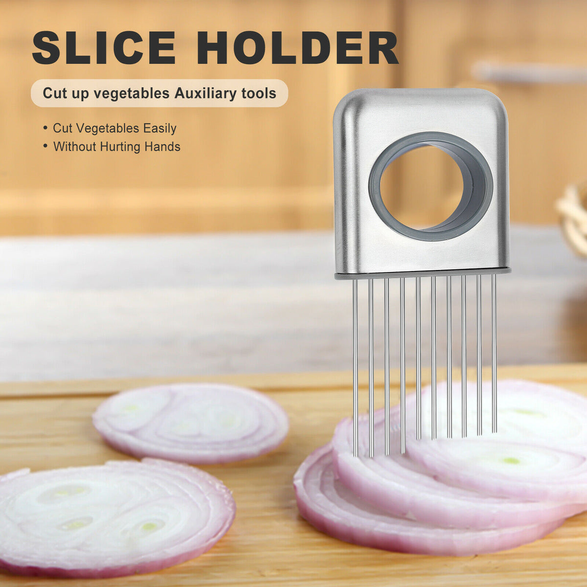 Stainless Steel Onion and Vegetable Holder Slicer