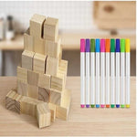 Acrylic Marker Set with 30 Wood Blocks
