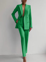 Women's Double-Breasted Blazer and Pants Suit