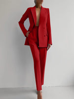 Women's Double-Breasted Blazer and Pants Suit