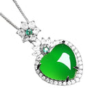 Green Chalcedony Heart Pendant Necklace