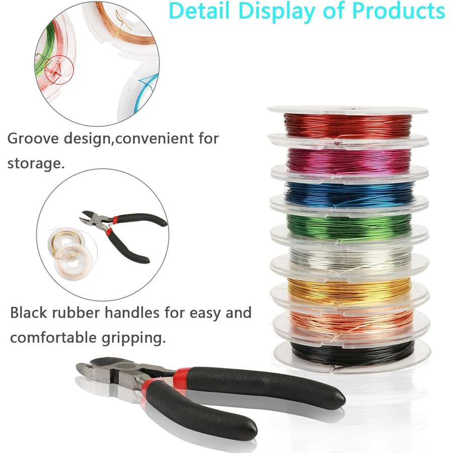 0.4mm Jewelry Wire Set with Pliers, 6 Colors