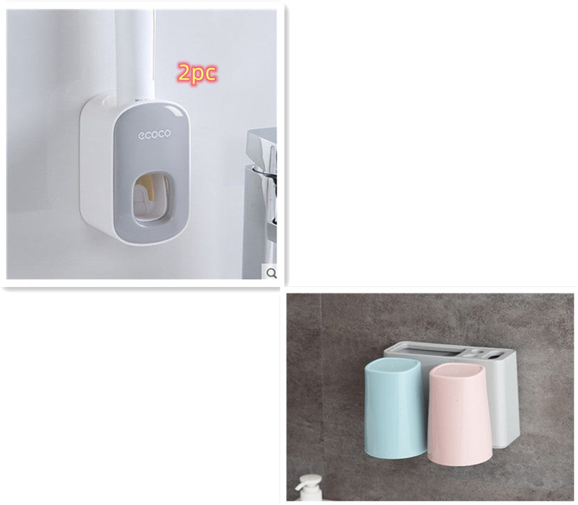 Automatischer Zahnpastaspender mit Zahnbürstenhalter-Set