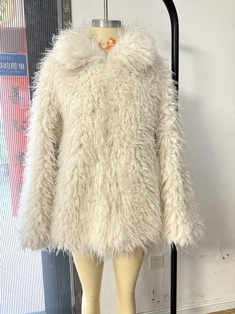 Women's Oversized Faux Fur Coat, Fluffy Winter Jacket