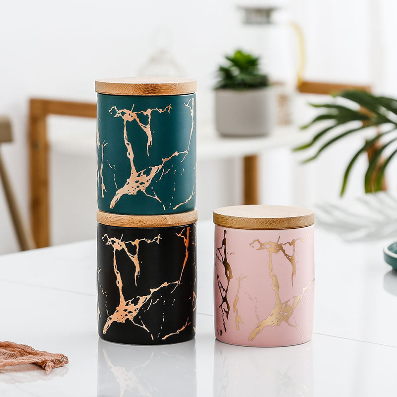 Ceramic Airtight Storage Jar with Bamboo Lid