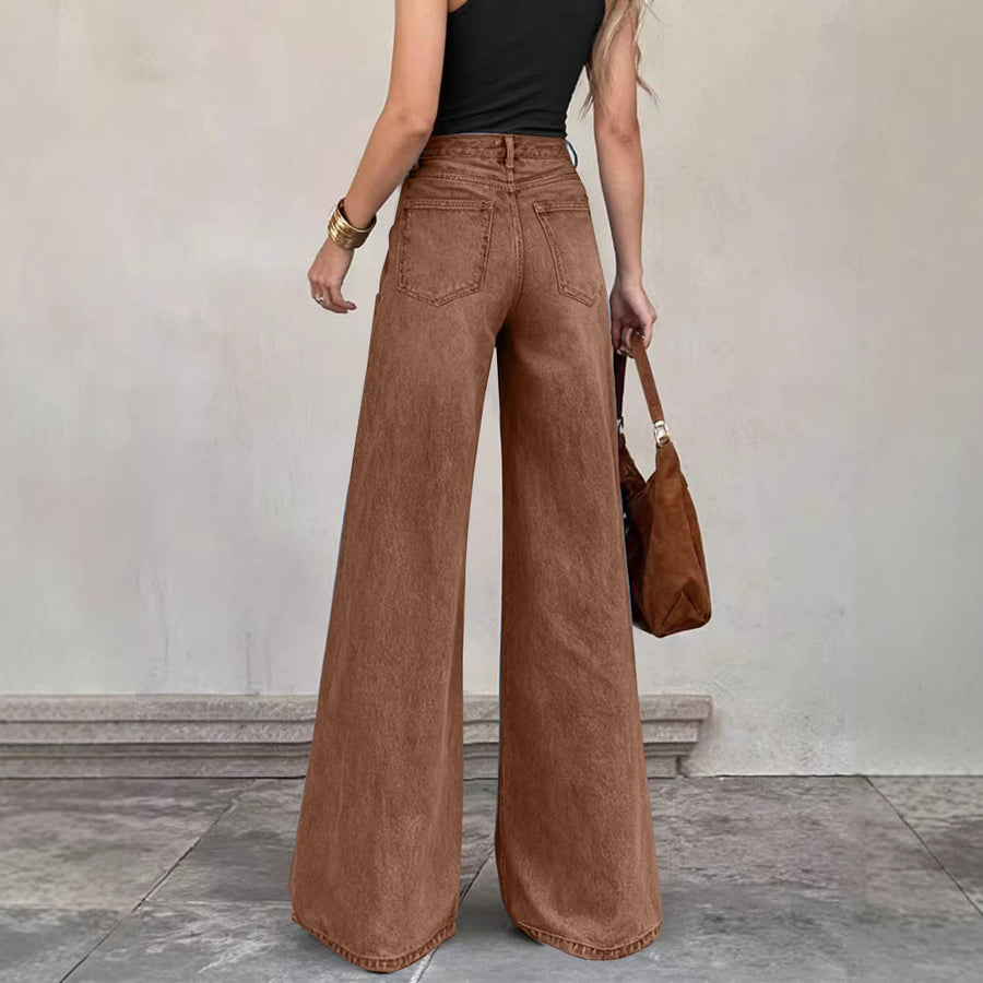 Jeans a gamba larga elasticizzati