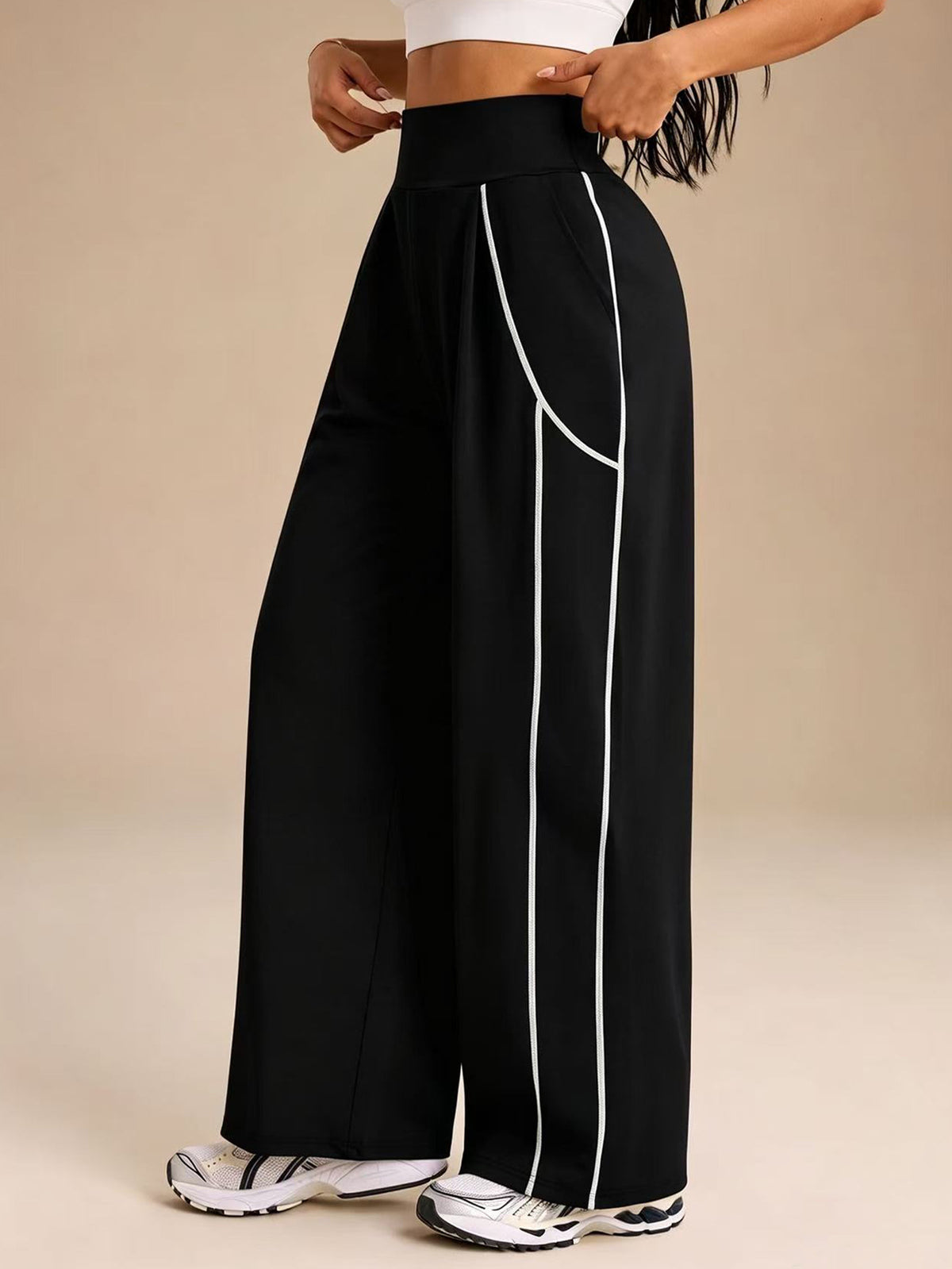 High-Waist-Yogahose mit Taschen