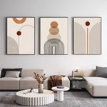 Morandi Abstraktes Leinwandbild, 3-teiliges Set
