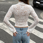 Lace Stand-Collar Blouse