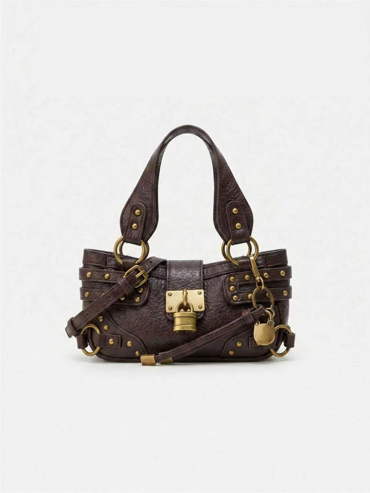 Bolso bandolera vintage con cierre de candado