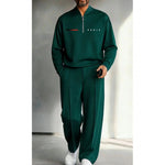 Completo uomo con pullover a mezza zip e pantaloni