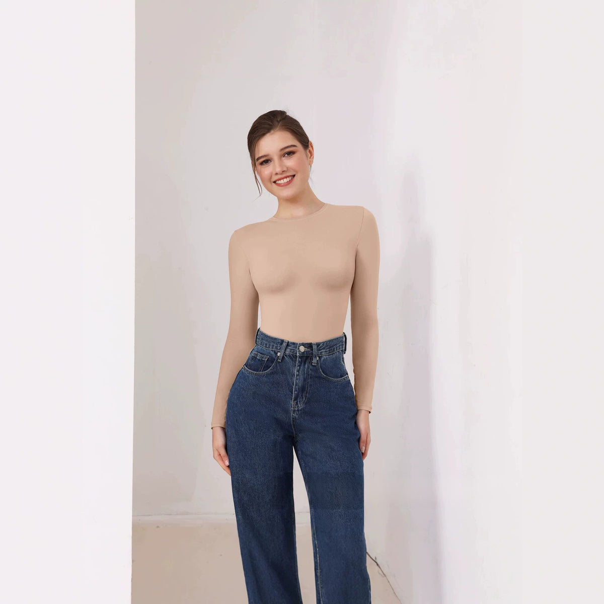 Langärmliger, figurbetonter Jumpsuit