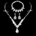 Conjunto de Joias de Noiva com Strass em Forma de Lágrima
