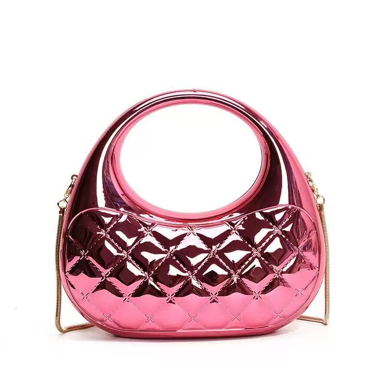 Candy-Colored Evening Bags, Hot-Selling Fashion Quilted Women's Handbags, Acrylic Chain Cr