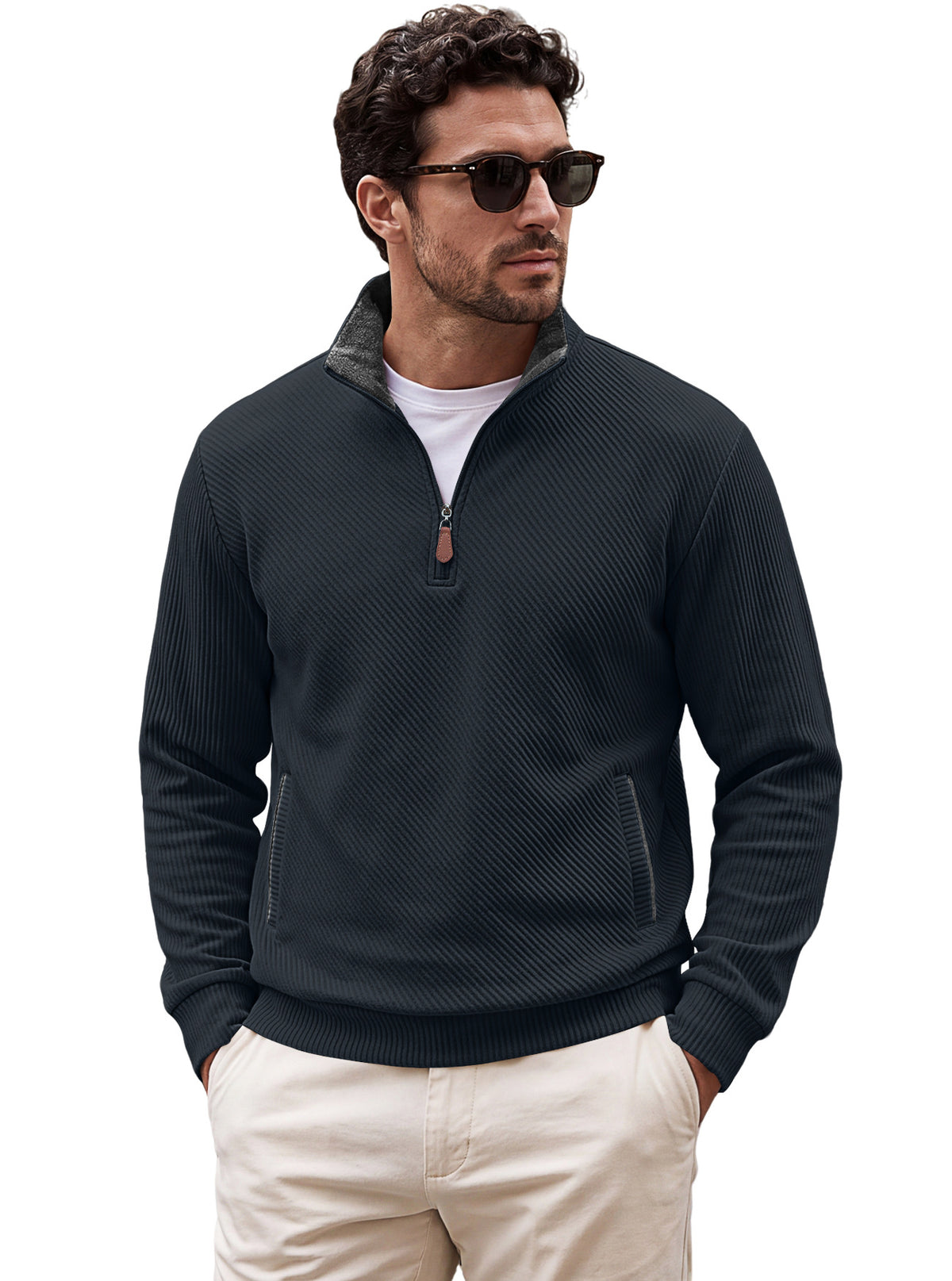 Men's Half-Zip Jacquard Pullover