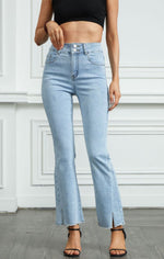 Fashion, Amazon-style, Trendy, and Unique Tk Women's Denim Pants with a Slit