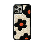 Étuis de téléphone portable en peluche à fleurs pour femmes automne et hiver