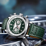 Multifunktionsuhr für Herren mit Lederarmband