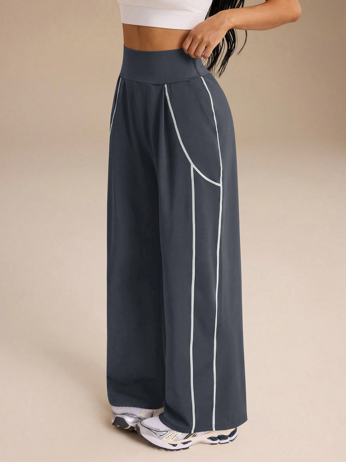 High-Waist-Yogahose mit Taschen