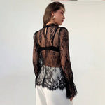 Blusa de Manga Sino com Renda