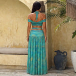 Set aus Träger-Crop-Top und Maxirock